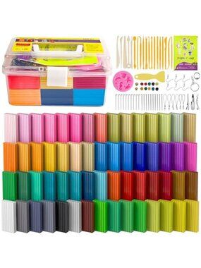 New Polymer Clay 60 Colors, Modeling Clay for Kids Oven Baked Model Clay